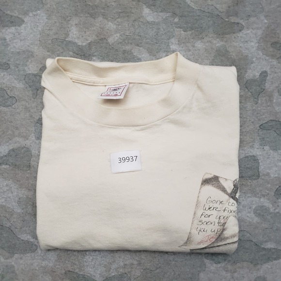 Vintage Religious Delta Shirt Mens Large Beige Short Sleeve Single Stitch USAk - Picture 12 of 12